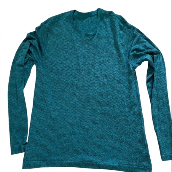 Lululemon Teal blue long sleeve Metal Vent Tech Running Performance top size L - Picture 1 of 4